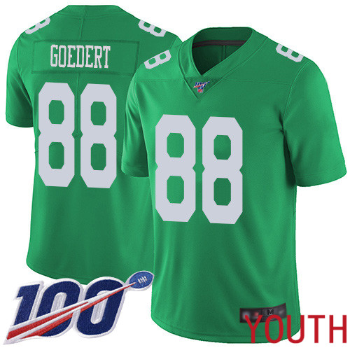 Youth Philadelphia Eagles #88 Dallas Goedert Limited Green Rush Vapor Untouchable NFL Jersey 100th Season->youth nfl jersey->Youth Jersey